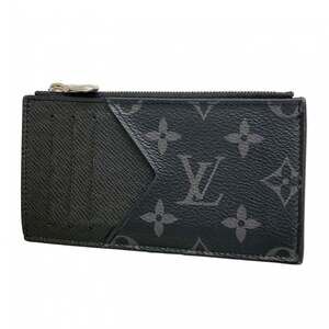 Louis Vuitton Monogram Eclipse Coin and Card Holder M30271 Black Men's Wallet...